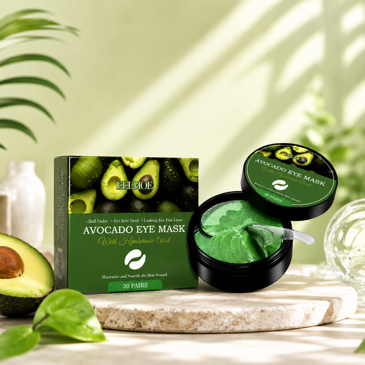 Mascarilla de Ojos de Aguacate & Ácido Hialurónico | Hidratación Profunda, Anti Ojeras y Bolsas